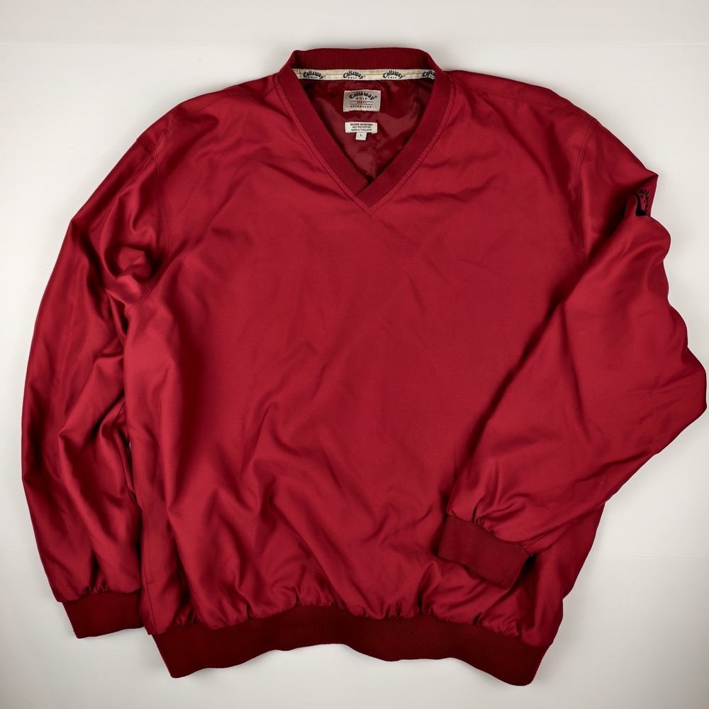 Callaway Vintage Men's Dark Red V-Neck Pullover Golf Classic Comfort Layering